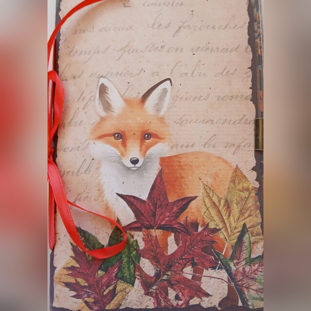 Junk Journal Booklet "WOODLAND CREATURES" HANDMADE Forest Life Lg 5.5"x8.5"  40p